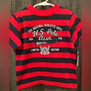 U.S. Polo Assn. Blue & Red Striped Shirt - 3T